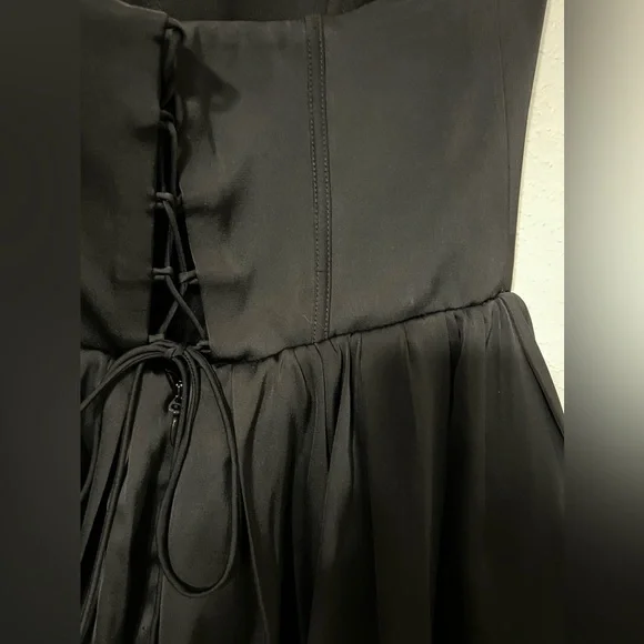 Oh Polly Corset Tulle Mini Dress in Jet Black ballet-inspired mini dress - Picture 5 of 10